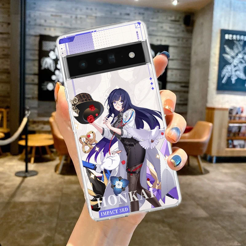 Honkai Impact-funda de silicona a prueba de golpes para teléfono, carcasa transparente suave para Google Pixel 8, 7, 6 Pro, 6A, 5, 4, 5A, 4A, 3A, XL, 5G - imagen 3