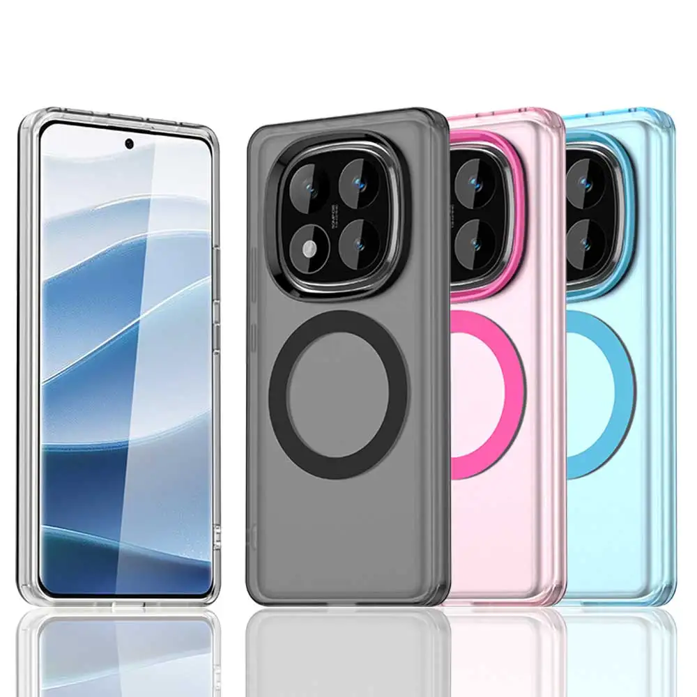 Funda de carga inalámbrica magnética para Redmi Note 14 Pro 5G Note 14 Pro + Plus, funda trasera transparente de colores caramelo
