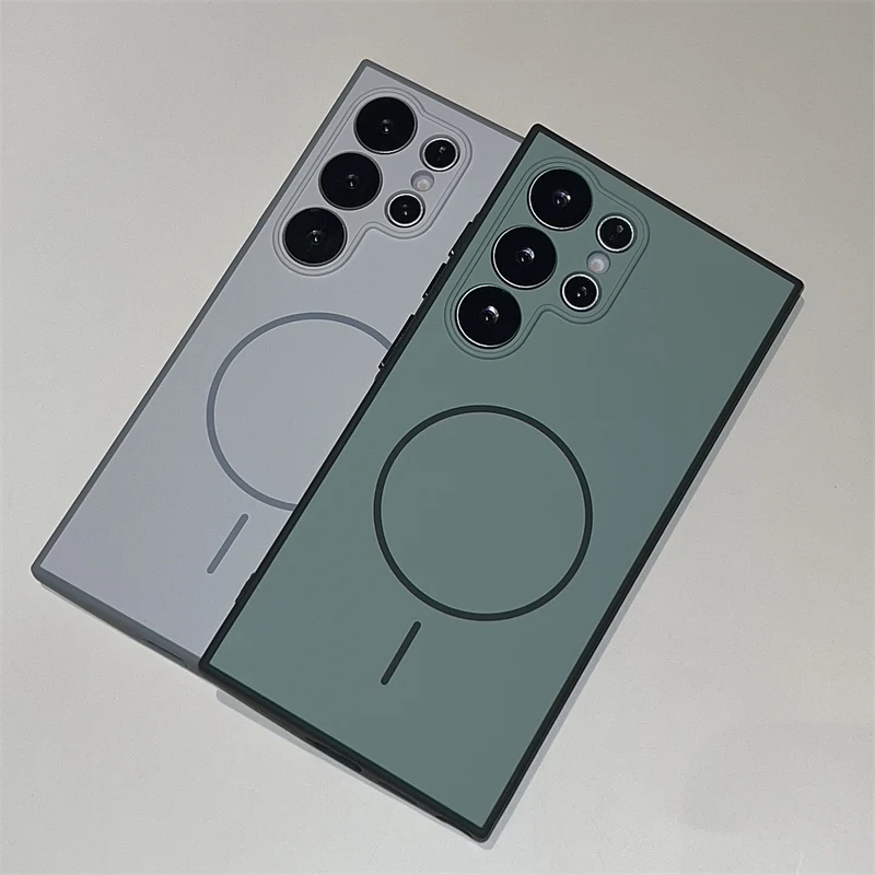 Funda de teléfono colorida magnética para Samsung Galaxy S26 Ultra, funda trasera bicolor para Galaxy S26 S25 S24 S23 Plus FE чехол