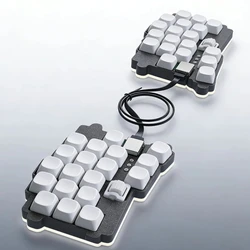 Kit de Teclado Dividido con Cable Keenoard Pro, Intercambiable en Caliente, Ergonómico, Modo Único, para VIAL, Teclado para Mano Izquierda y Derecha