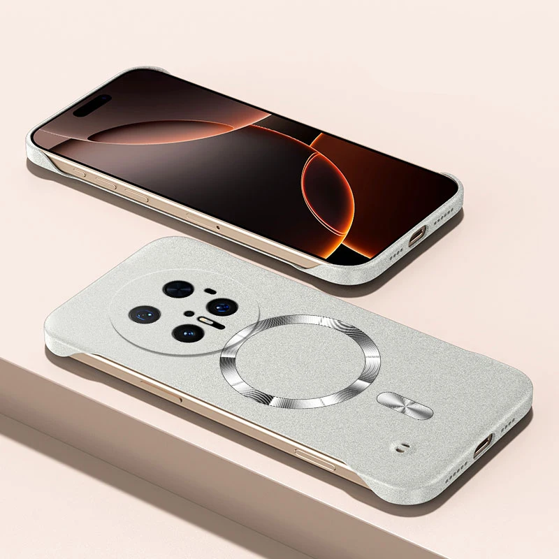 Para Magsafe funda ultrafina de piedra arenisca sin marco para Huawei Mate 70 60 50 40 30 Pro cubierta dura magnética de carga inalámbrica - imagen 5