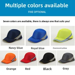 Gorra de seguridad antigolpes tipo béisbol con tejido de malla