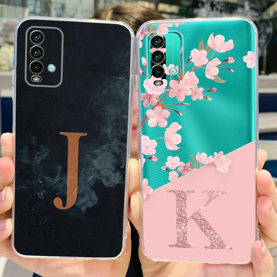 Para Xiaomi Redmi 9T funda de lujo con letras funda de silicona transparente para teléfono Xiaomi Redmi 9T Redmi9T contraportada 6,53 ''carcasa suave