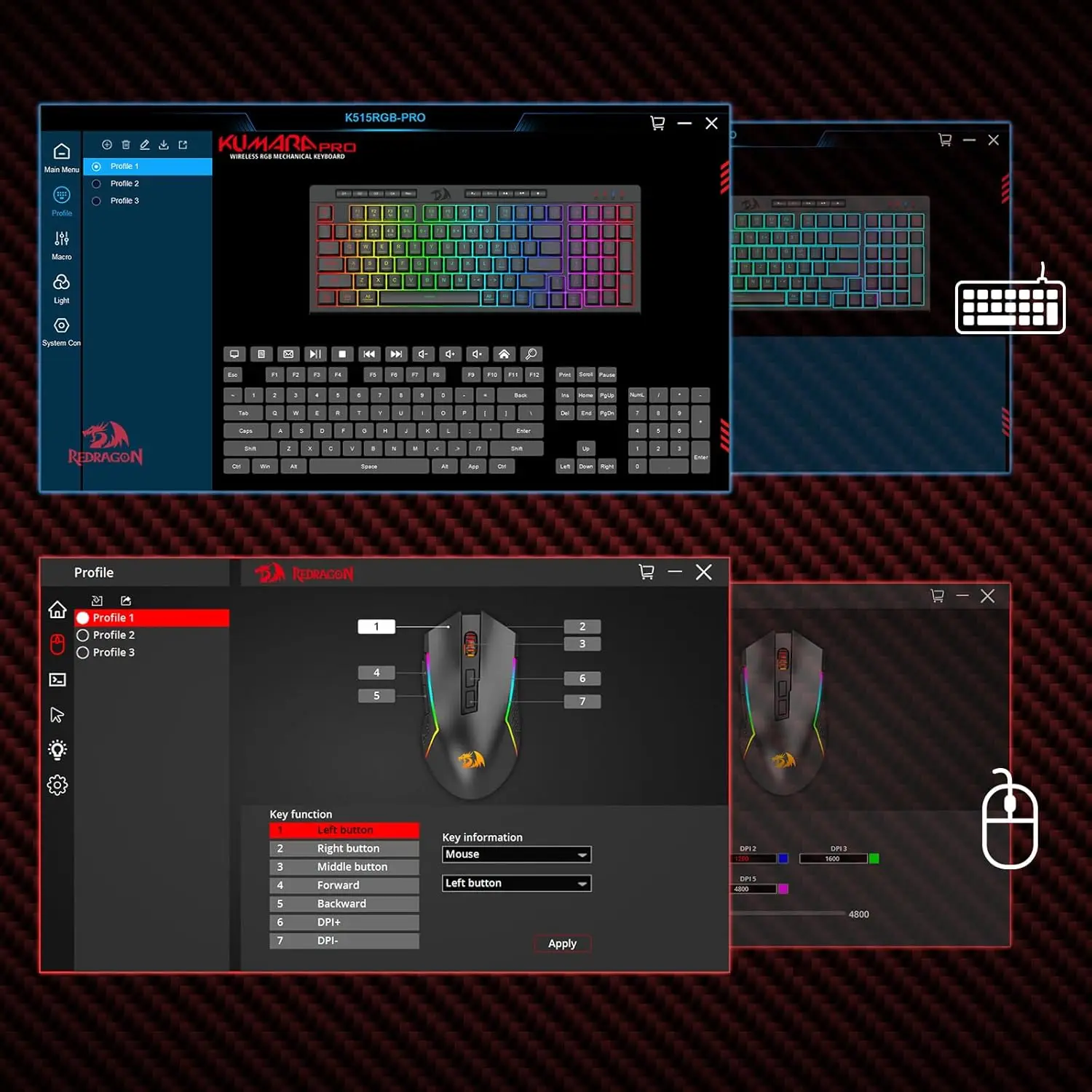 Redragon S142 – Teclado y Ratón Gaming Inalámbrico RGB - imagen 3