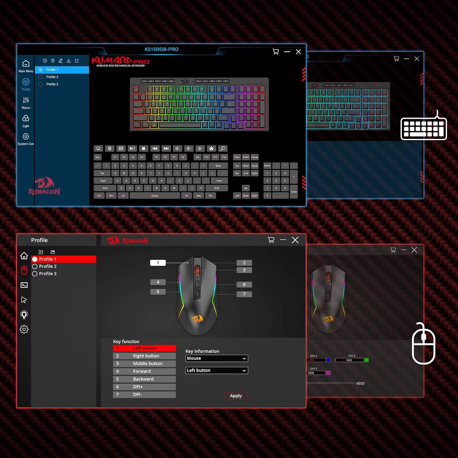 Redragon S142 – Teclado y Ratón Gaming Inalámbrico RGB - imagen 3