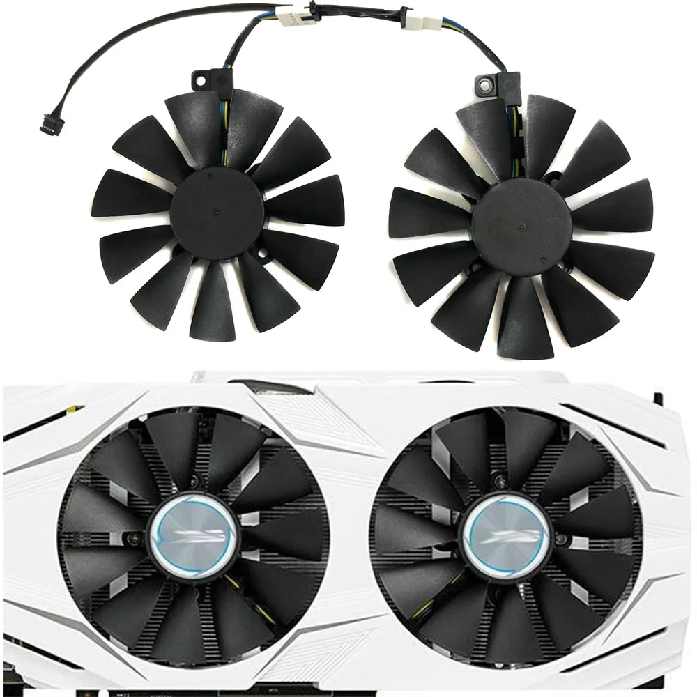 GPU Enfriador de ventilador,Tarjeta de vídeo Ventilador de tarjeta gráfica,T129215BU,Para ASUS EX RX570 8G,Para ASUS DUAL RX480 O4G,Para ASUS DUAL GTX 1060 6G,Para ASUS DUAL GTX 1070 OC 8G,2 uds./Set - imagen 2