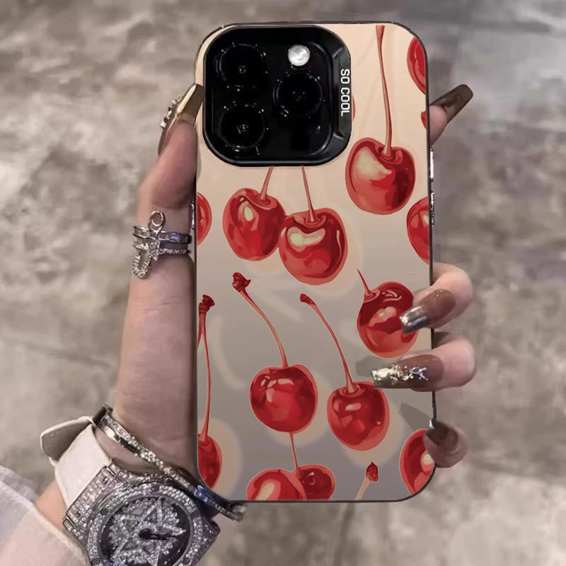 Funda de teléfono con patrones de cereza roja para Xiaomi Redmi 14 Pro Plus 5G 14 13 12 11 10 Redmi 15C 14C 13C cubierta de parachoques de silicona a prueba de golpes