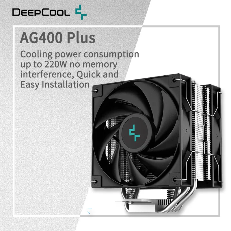 DEEPCOOL AG400 4 tubos de calor ventilador Dual CPU radiador de refrigeración de aire 2000RPM ventilador de refrigeración de escritorio para Intel LGA1700 1200 115X AMD AM4