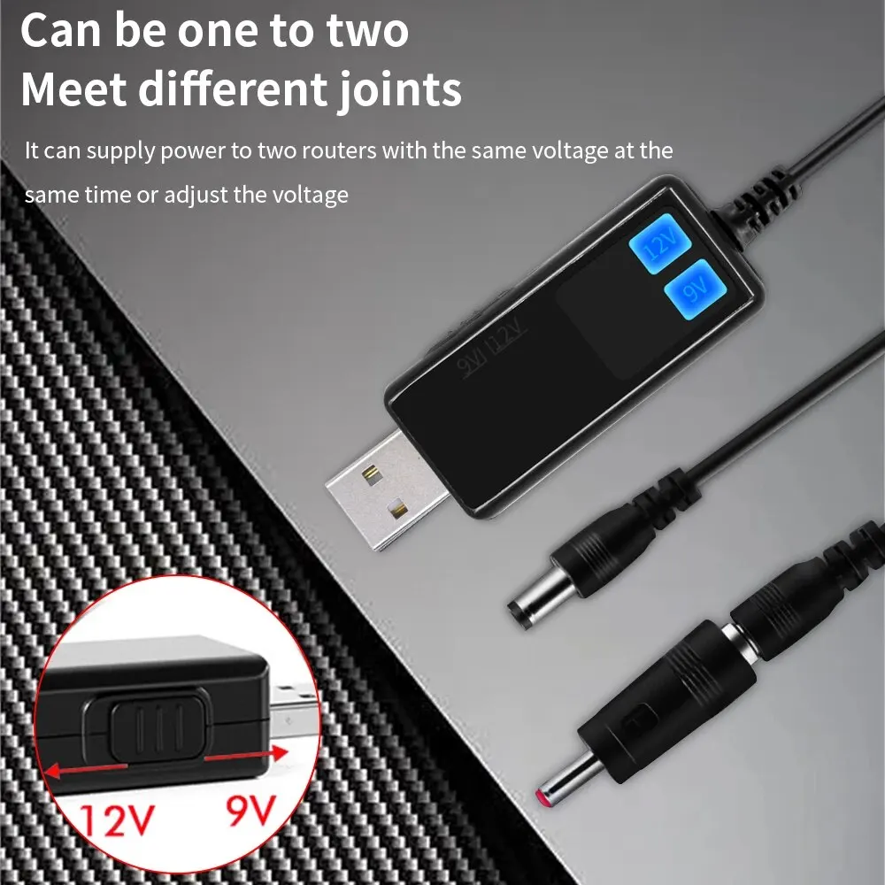 TISHRIC-convertidor USB Boost DC 5V a 9V 12V, Cable de alimentación de 3,5x1,35mm, adaptador de enchufe para fuente de alimentación/cargador - imagen 5