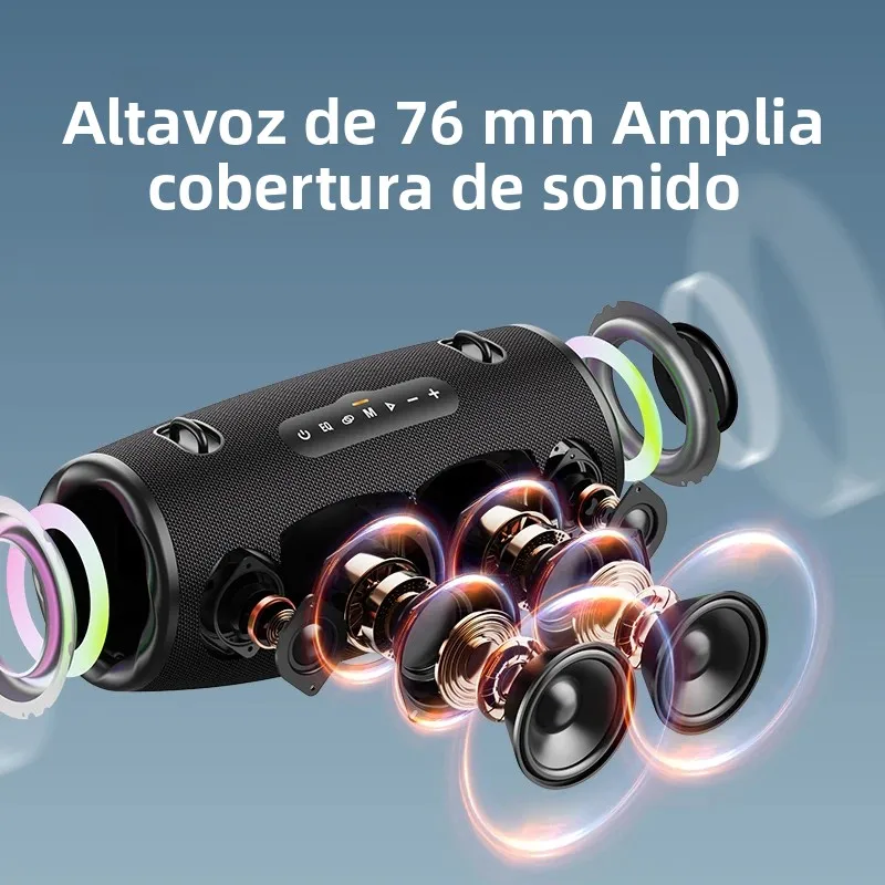 Zealot-S87 Altavoz Bluetooth inalámbrico portátil para exteriores 80W subwoofer de alto volumen rendimiento de sonido IPX6 impermeable Camping - imagen 3