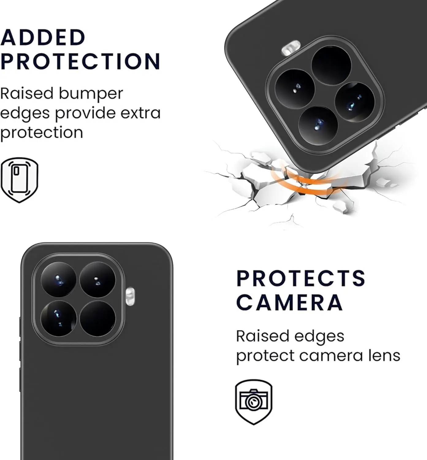 Soporte de anillo, funda negra mate, funda suave de TPU a prueba de golpes con soporte para Xiaomi 15T 15TPro Pro - imagen 5