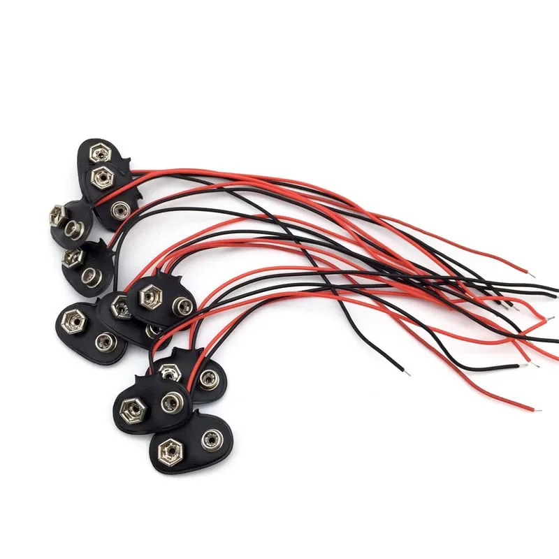 5 uds 9V Clips de batería 15cm negro rojo Cable conexión conector hebilla con tipo T tipo I