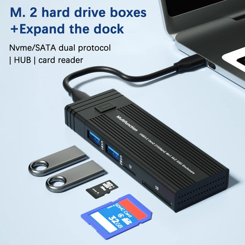 UTHAI TZ13 USB 3,1 estación de acoplamiento PCI de estado sólido nvme/datos lectura de protocolo dual M.2, carcasa de disco duro portátil HUB - imagen 2