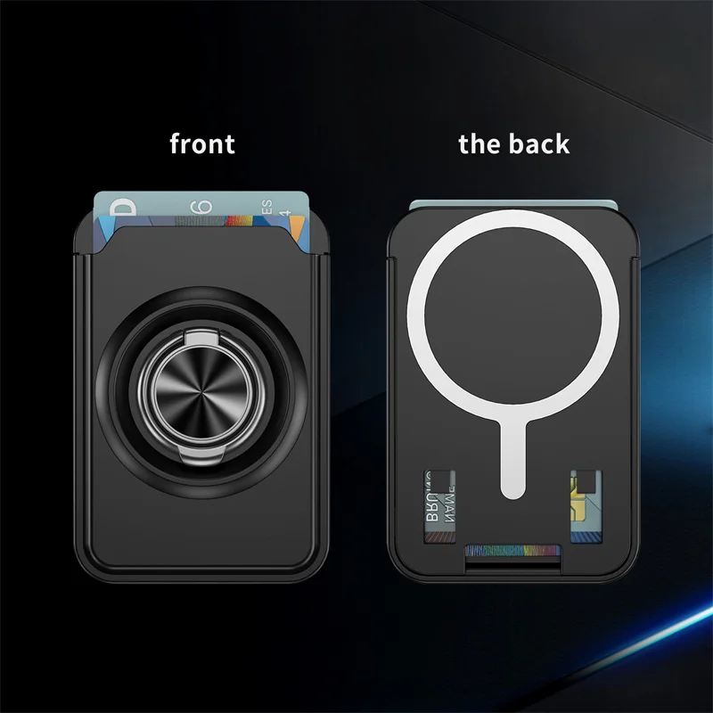 Magnético Para Anillo Magsafe 360 °   Cartera con soporte para iPhone 16 15 14 13 12 Pro Max para Samsung S24 S23 S22 Ultra funda para tarjetero - imagen 3