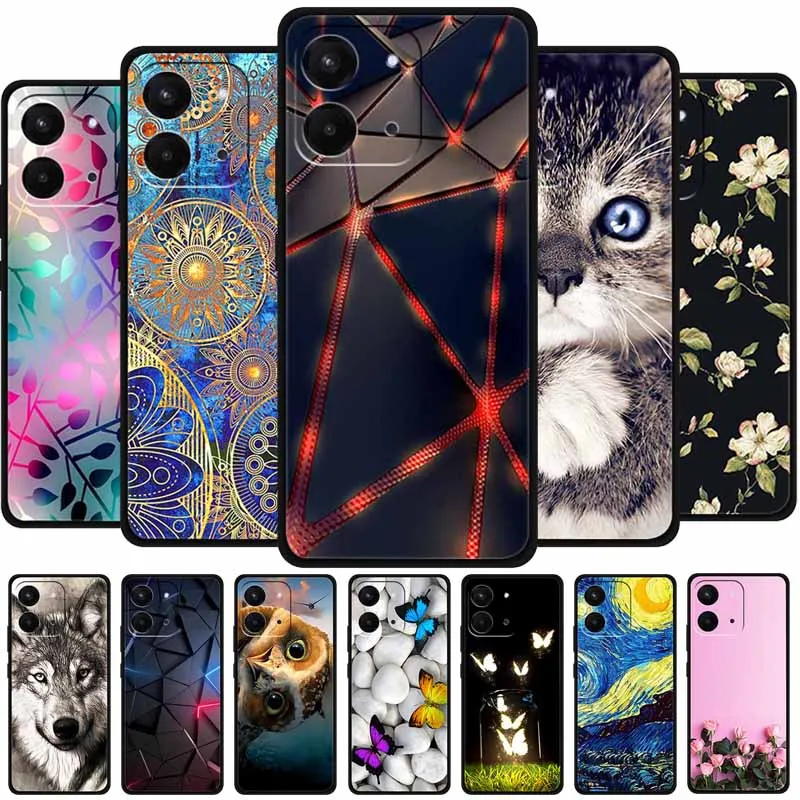 Para Redmi 15C Funda Cool Cat Wolf Funda de teléfono de silicona suave TPU para Redmi 15C 5G líneas coloridas Cámara protectora Funda nuevo 6,9"