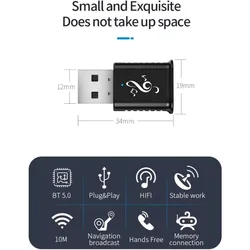 Adaptador Bluetooth 5.0 Coche – Receptor y Transmisor Audio USB 3.5mm