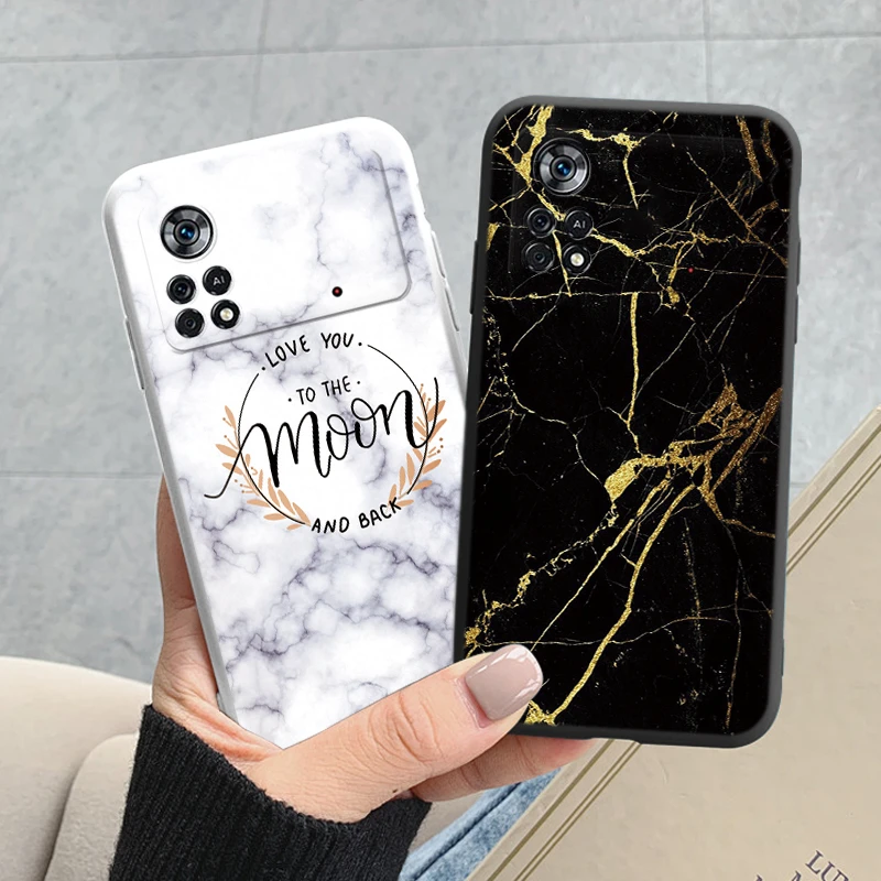 Funda de mármol de moda para Poco X4 Pro 5G Poco M4 Pro Fundas protectoras suaves Coque de silicona Fundas de parachoques para Xiaomi Poco M4 Pro 4G - imagen 3