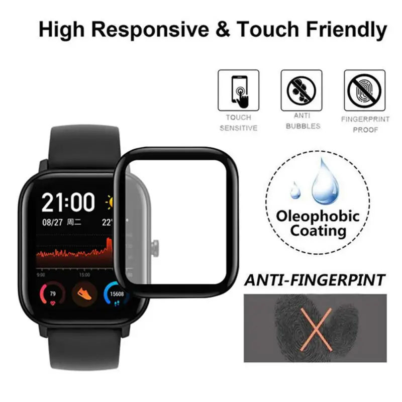 Película protectora de pantalla para reloj inteligente, cristal templado 3D para Amazfit GTS, xiaomi huami, Amazfit GTS, 1 unidad, 2 unidades, 5 unidades - imagen 3