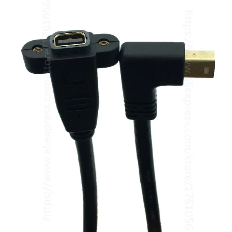 Mini DisplayPort DP macho a hembra en ángulo recto de 90 grados con cable de extensión de montaje en panel de tornillo para iMac y pantalla LED de cine - imagen 2