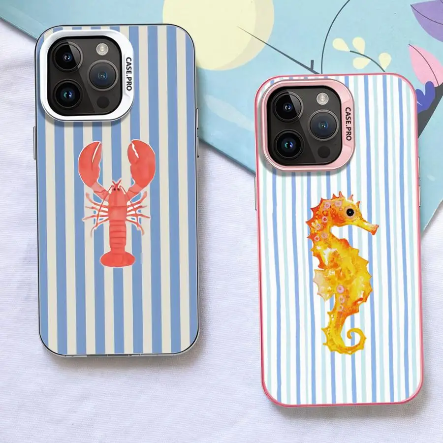 Marinc Life Crabs Lobsters Cool Back Funda de teléfono para iPhone 16e 17Air 13 14 15 Plus 16 17 Pro Max XS 12 XR 11 - imagen 3