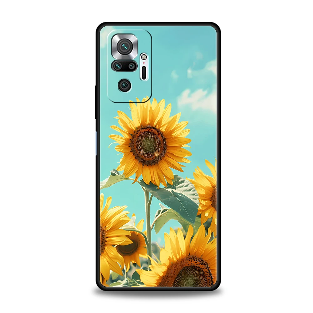 Hermosa funda de teléfono de girasol amarillo para Xiaomi Redmi Note 14 5G 13 12 10 11 Pro Plus 4G 14C 13C 12C 10C 9C funda suave de TPU - imagen 2