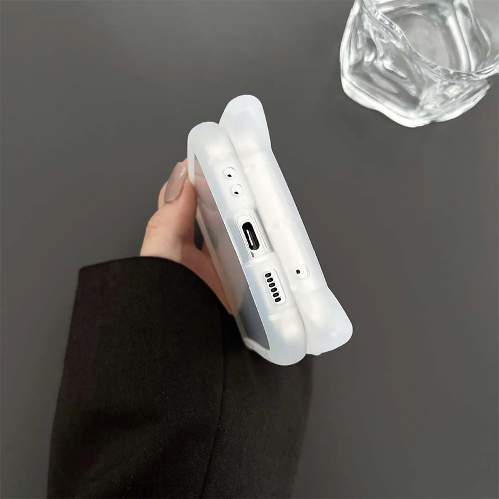 Funda de teléfono transparente con orejas de gato para Samsung Galaxy Z Flip 6, 5, 4, 3, a prueba de golpes, parachoques plegable transparente, cubierta trasera suave Z Flip6 - imagen 5