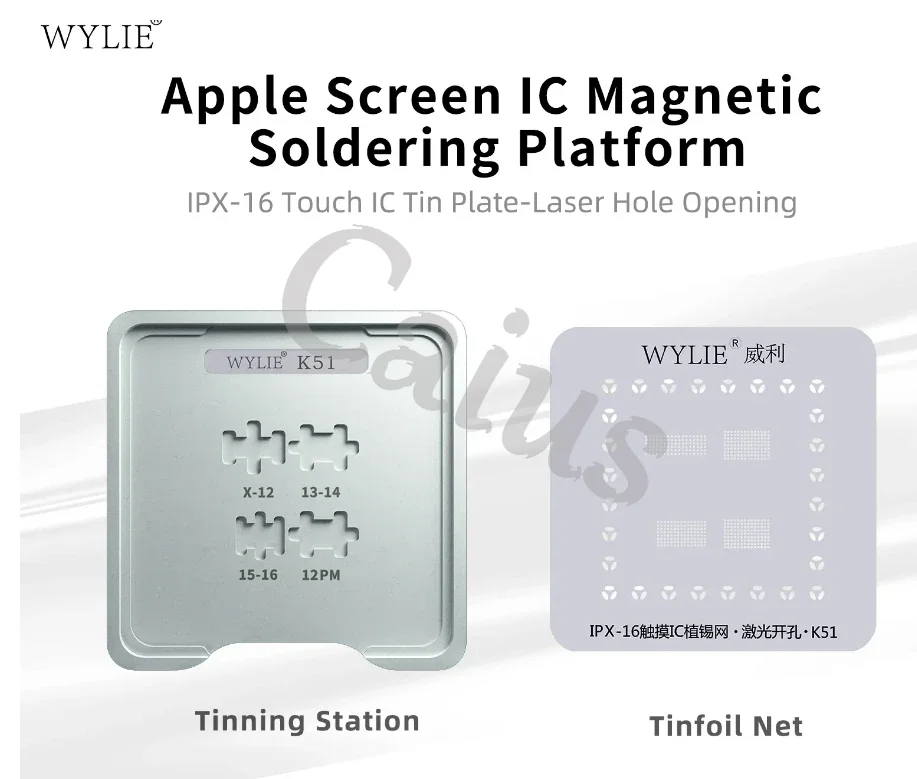 WYLIE K51 pantalla IC soldadura plataforma de plantación magnética para IPX a 16PM pantalla táctil IC trasplantación Reball estaño plantación - imagen 3