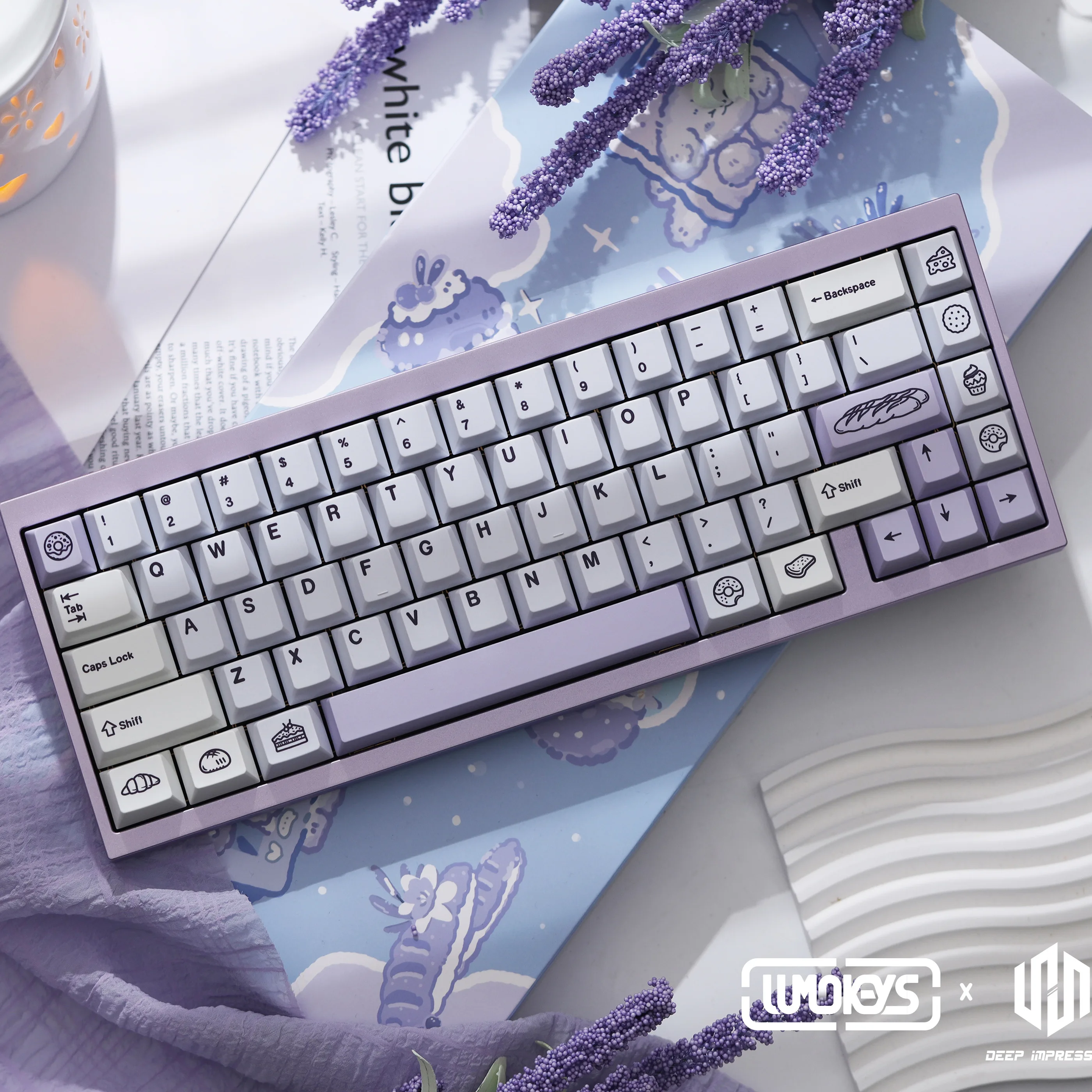 Teclas Moran Pastry PBT Cherry Profile, juego completo personalizado de teclas de teclado moradas, accesorios para teclado mecánico - imagen 2