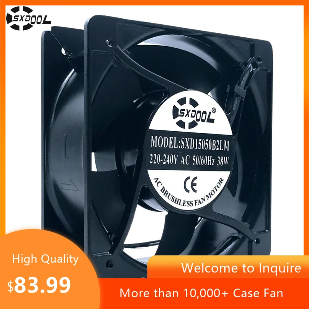 Ventilador de refrigeración IP67 resistente al agua, 150mm, CA 220V-240V, SXD15050B2LM, marco de Metal Axial, 150x150x50mm para refrigeración de caja