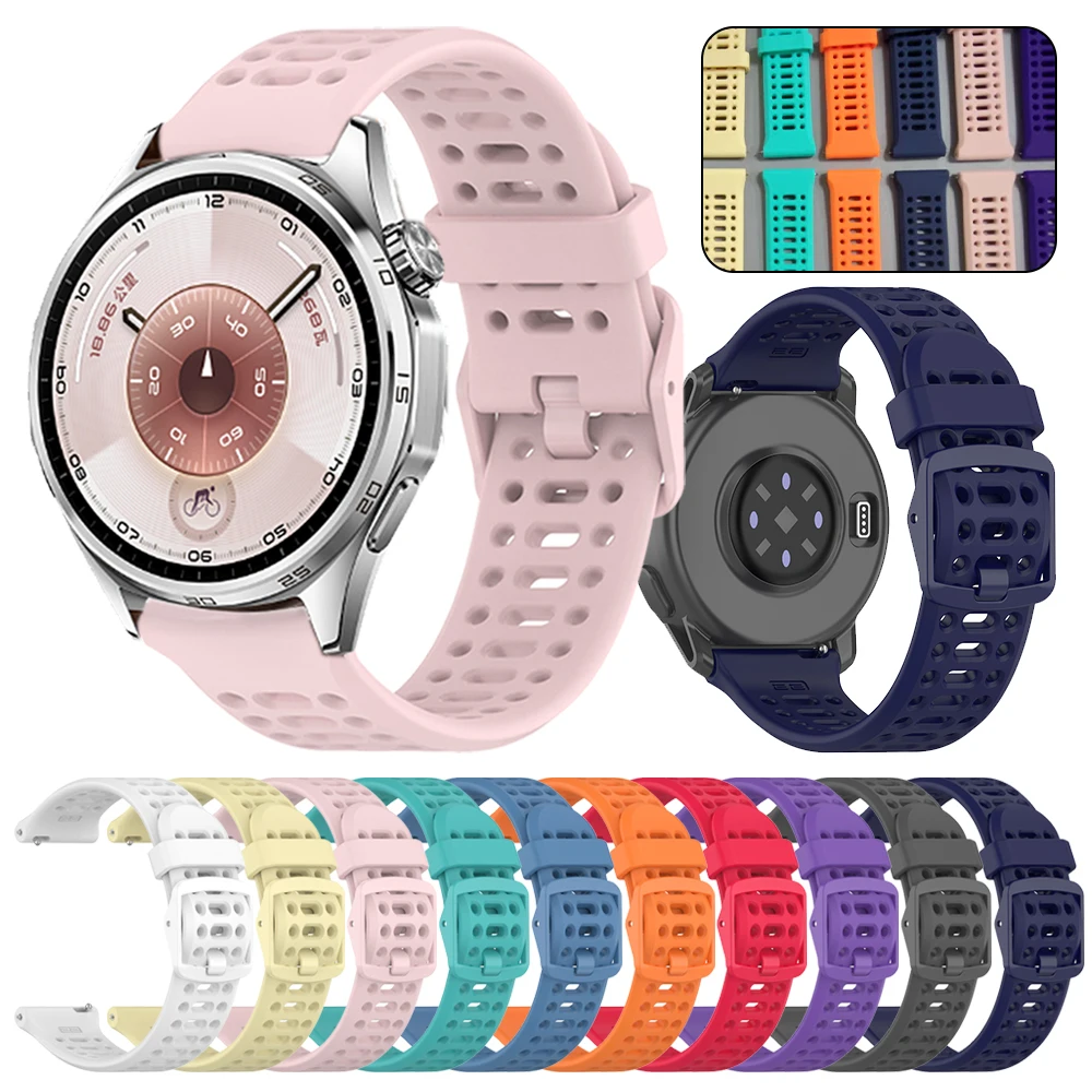 Correa transpirable de silicona de 22mm/20mm para Huawei Watch GT6 GT5 4/3/2/GT5 Pro 46mm 42mm pulsera para HUAWEI WATCH 5 46mm 4 Pro
