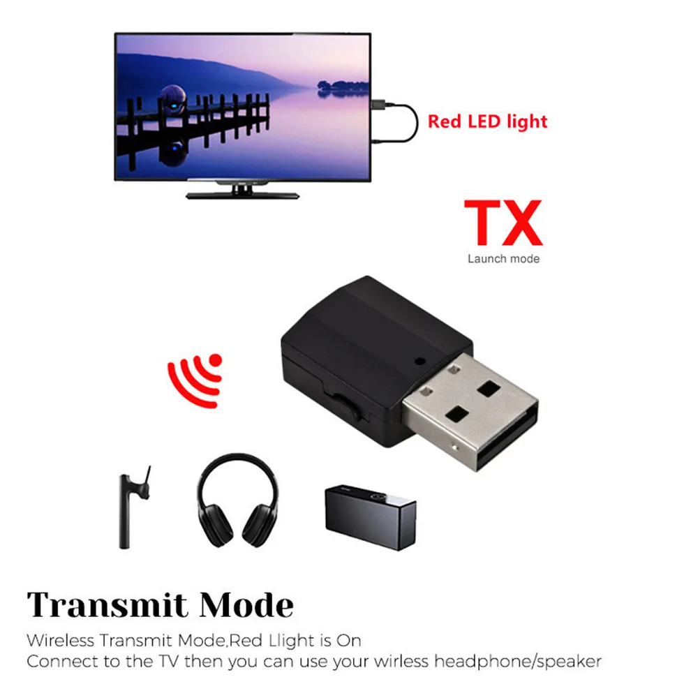 LccKaa Adaptador Bluetooth 5.0 TX/RX AUX para Coche y Televisión - imagen 4