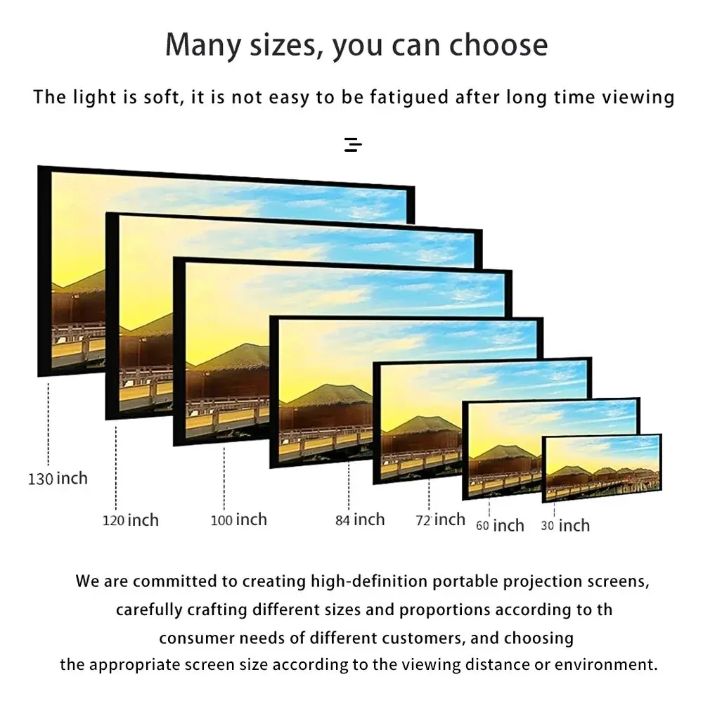 Pantalla de proyector 16:9, cortina antiluz de Metal, tela reflectante para proyector YG300 XGIMI H3 HALO Mogo Xiaomi DLP - imagen 4