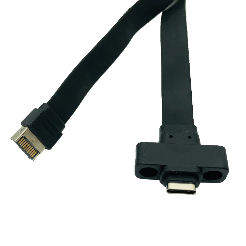 Conectores USB 3.1 Panel frontal Cable de extensión tipo E a tipo C Gen 2 Cable adaptador interno de 10 Gbps con 2 tornillos 30 cm/50 cm/80 cm - imagen 3