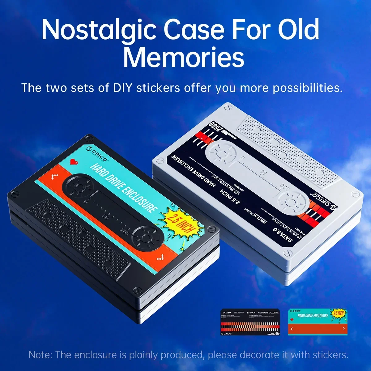 ORICO-carcasa de disco duro externo SATA a USB3.0, carcasa de HDD tipo C de 2,5 pulgadas, 5Gbps/6Gbps, con pegatina DIY, para PC - imagen 4