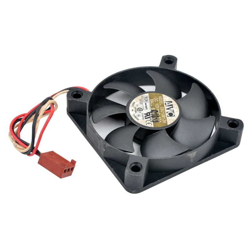 Ventilador de refrigeración para CPU, dispositivo con rodamiento de bolas doble, monitoreo de velocidad, C6010B12M, 6cm, 6010, 60mm, 60x60x10mm, DC12V, 0.15A, 3 pines - imagen 3