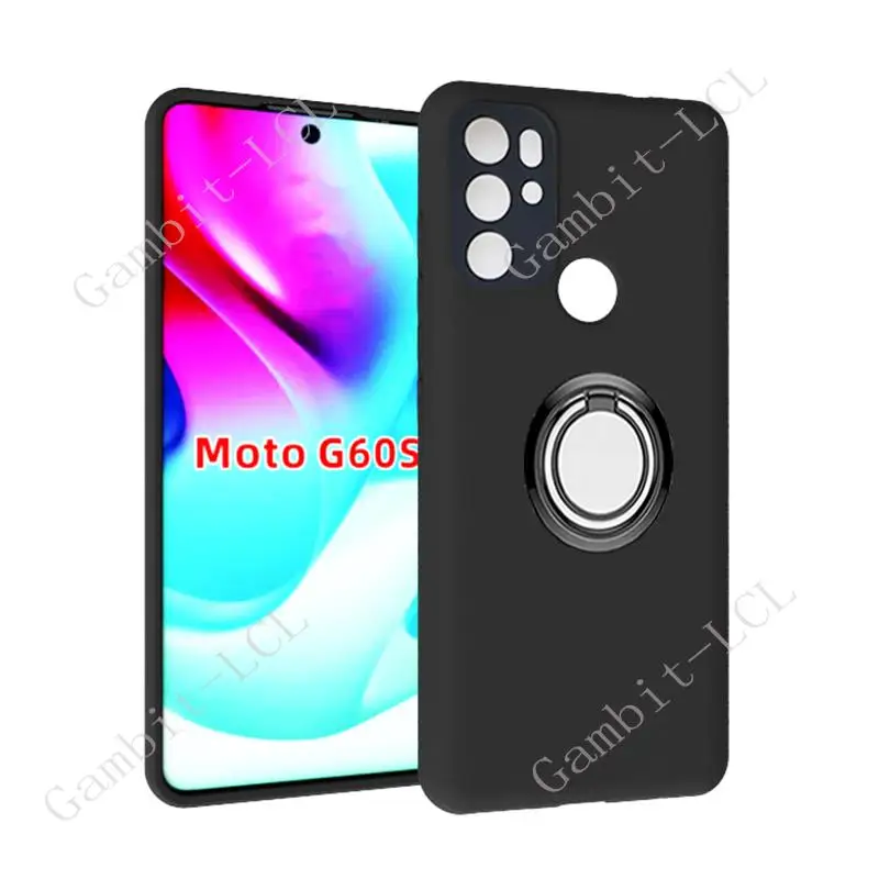 Soporte de anillo trasero para Motorola Moto G60s MotoG60s, 6,8 ", XT2133-2, soporte de teléfono, funda de silicona suave TPU Original a prueba de golpes