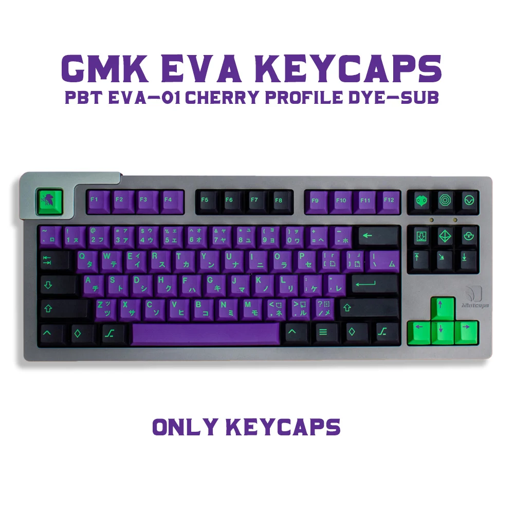 GMK EVA-01 130 teclas Cherry Profile PBT Keycap DYE_SUB teclas japonesas en inglés para teclado mecánico 61/64/68/75/84/87/96/980 - imagen 2