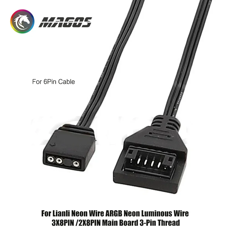 Cable de sincronización AURA ARGB de 5 V de la placa base, 6 pines o 8 pines opcional, para cable de la serie Lian Li Strimer Plus V1 V2, - imagen 5