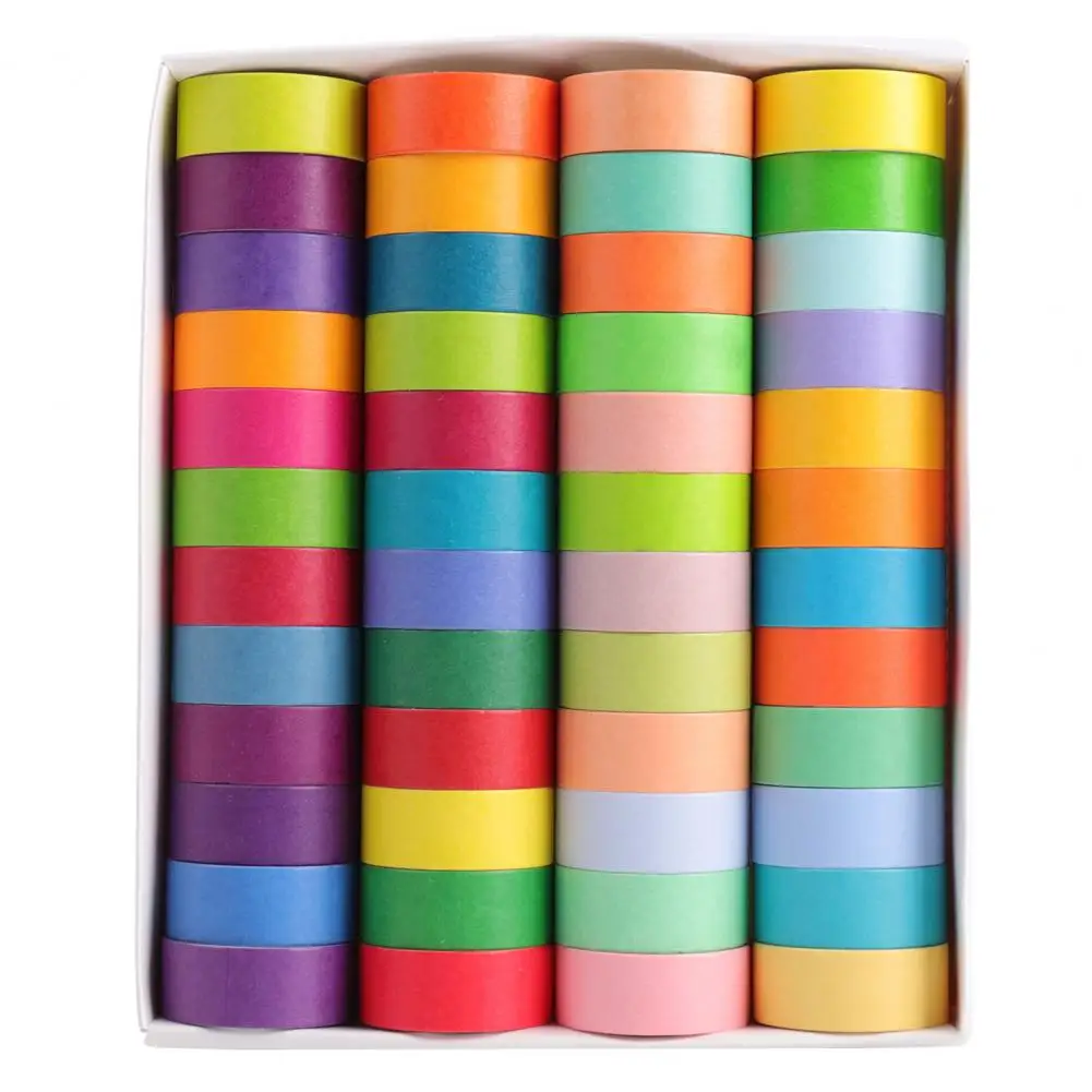 Surtido de cintas Washi de artesanos, juego de cintas Washi coloridas para diario, álbum de recortes, manualidades Diy, 48 rollos de arcoíris para planificadores - imagen 2