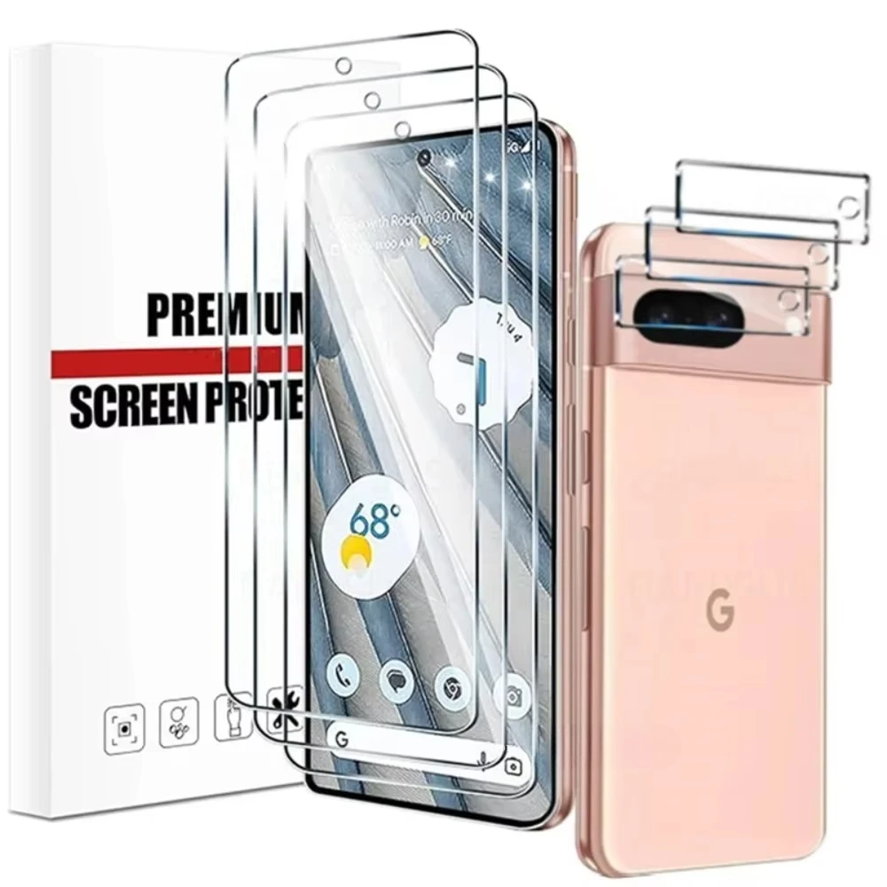 6In1 Gehärtet Für Google Pixel 8 8Pro 7 7A 6A Screen Protector Objektiv Kamera Abdeckung Film Pixel 7 Pixel 6a Pixel 8 Premium Glas