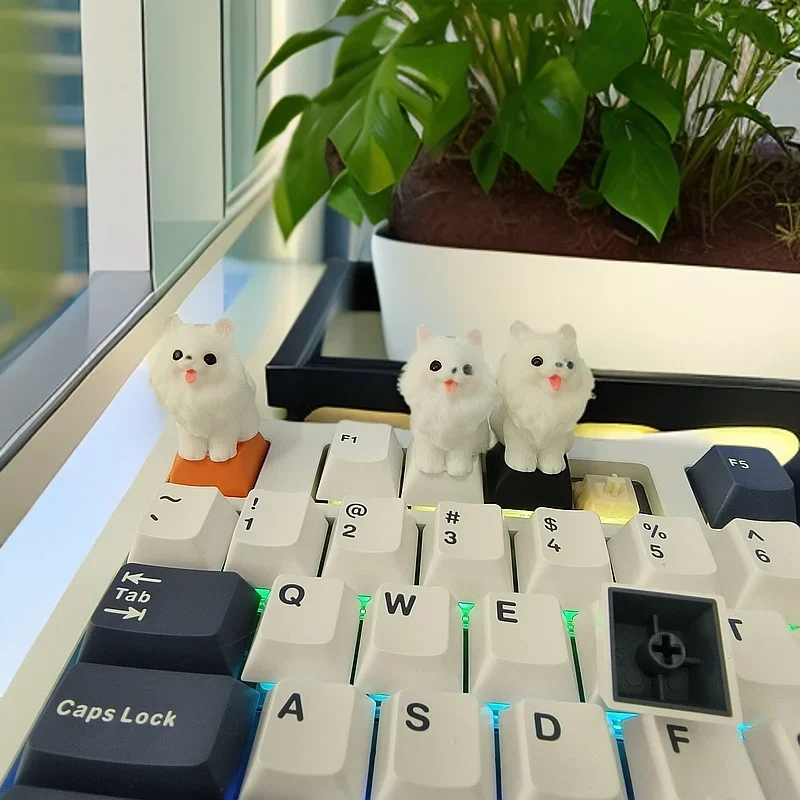 Lindo gato perro personalizado Keycap Artisan Key Caps MX Switch teclas de resina para teclado mecánico tapas PC juguetes adornos regalos de vacaciones - imagen 2