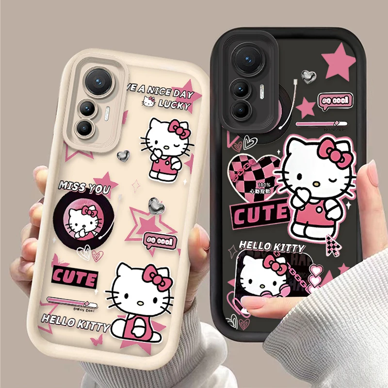 Funda blanda rosa encantadora de Hello Kitty para Xiaomi 14T 13T 12T 11T 13 12 11 Lite 5G NE POCO X6 X5 F6 F5 F3 X4 GT X3 NFC M5S C65 M6 Pro - imagen 2