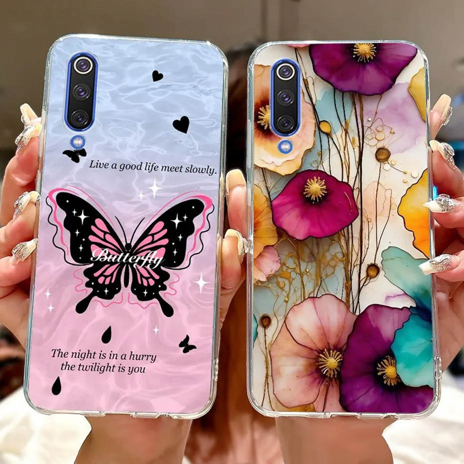 Funda de teléfono con pintura bonita para Xiaomi Mi 9 9SE 9Lite, funda trasera de silicona suave TPU para Xiaomi Mi9 9 SE 9 Lite, parachoques