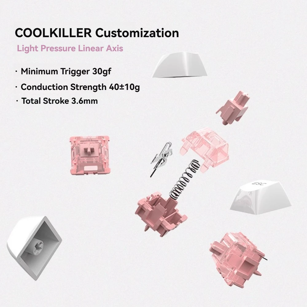 Coolkiller VIVID67 Mechanical Keyboard Wireless Tri-mode Gasket Hot-Swap RGB Custom Cute Girl Aluminum Office Gaming Keyboard - imagen 5