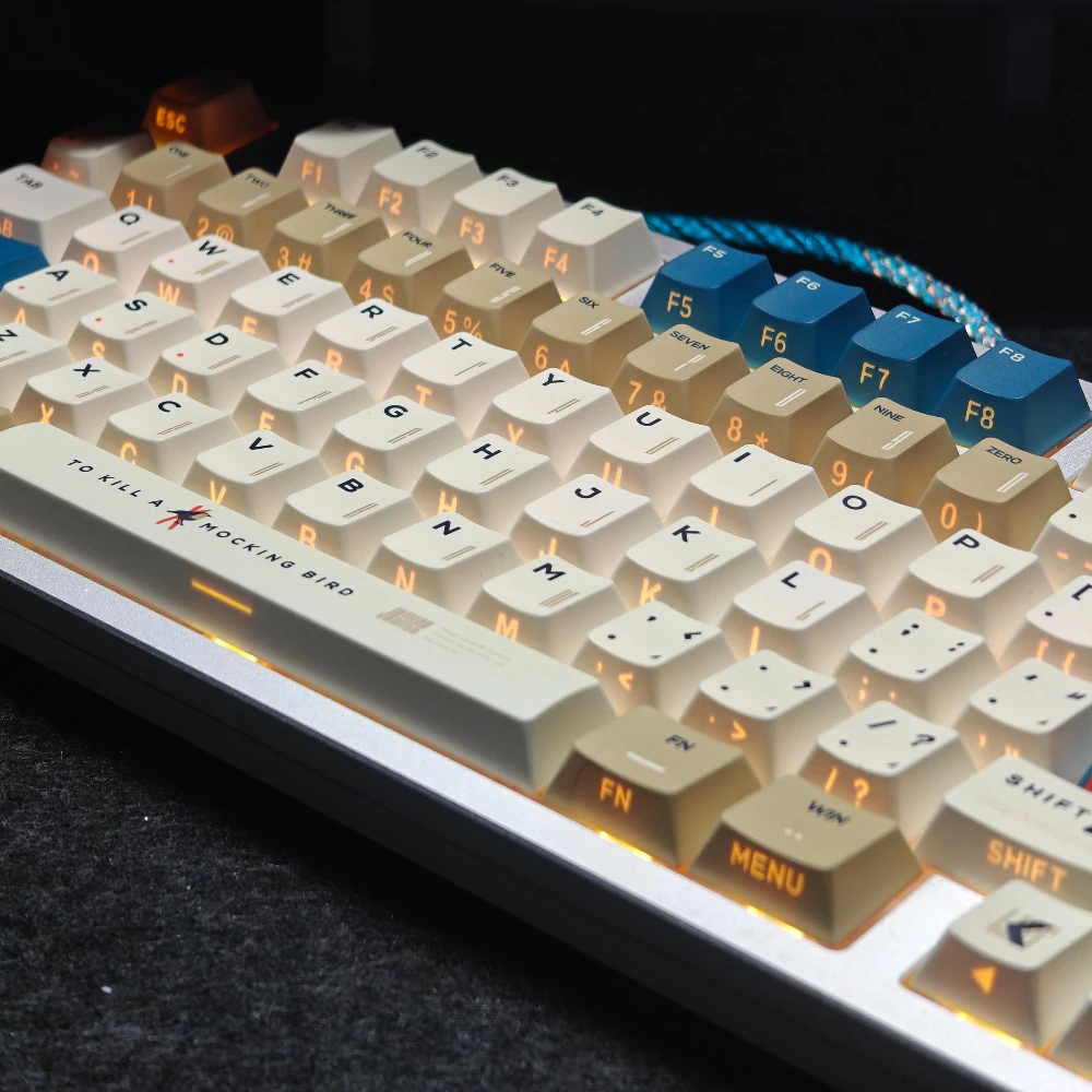To Kill A Mockingbird-teclas con tema Cherry Profile PBT, teclas translúcidas con grabado lateral para teclado mecánico, teclas Retro - imagen 5