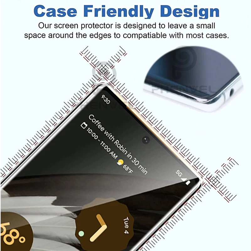 Vidrio Protector 3D para Google Pixel 7 Pro, Protector de pantalla con pegamento completo, película de vidrio templado antirotura Pixel 6 Pro - imagen 5