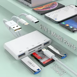 Hub USB multifunción OTG con Lector de Tarjetas para Móvil y Portátil