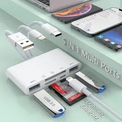 Hub USB multifunción OTG con Lector de Tarjetas para Móvil y Portátil