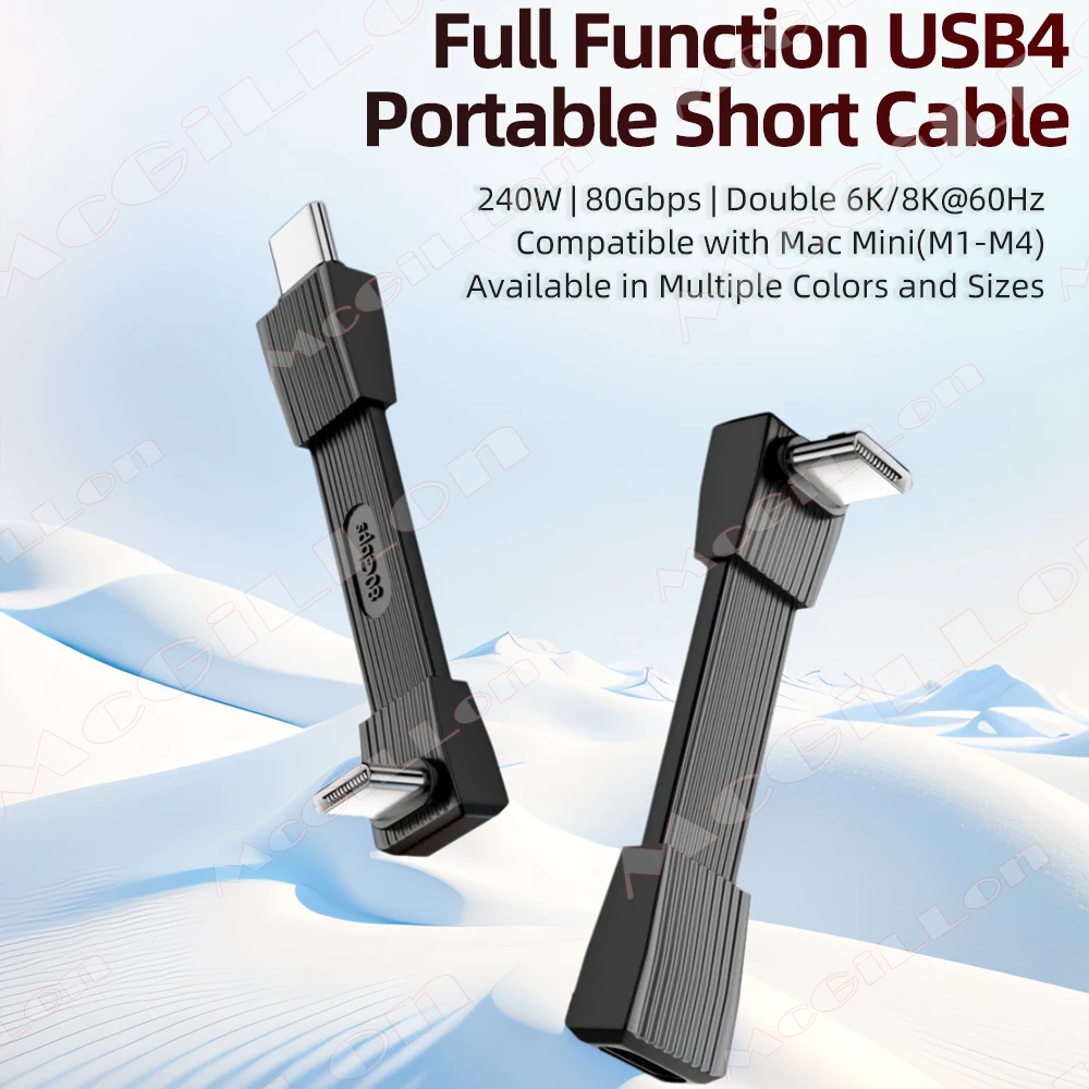 Codo 90 °   Cable USB C a C PD240W 5A 80Gbps Cable de alimentación móvil tipo C para iPhone 16 17 Pro Max MacBook Power Bank Tablet iPad - imagen 2