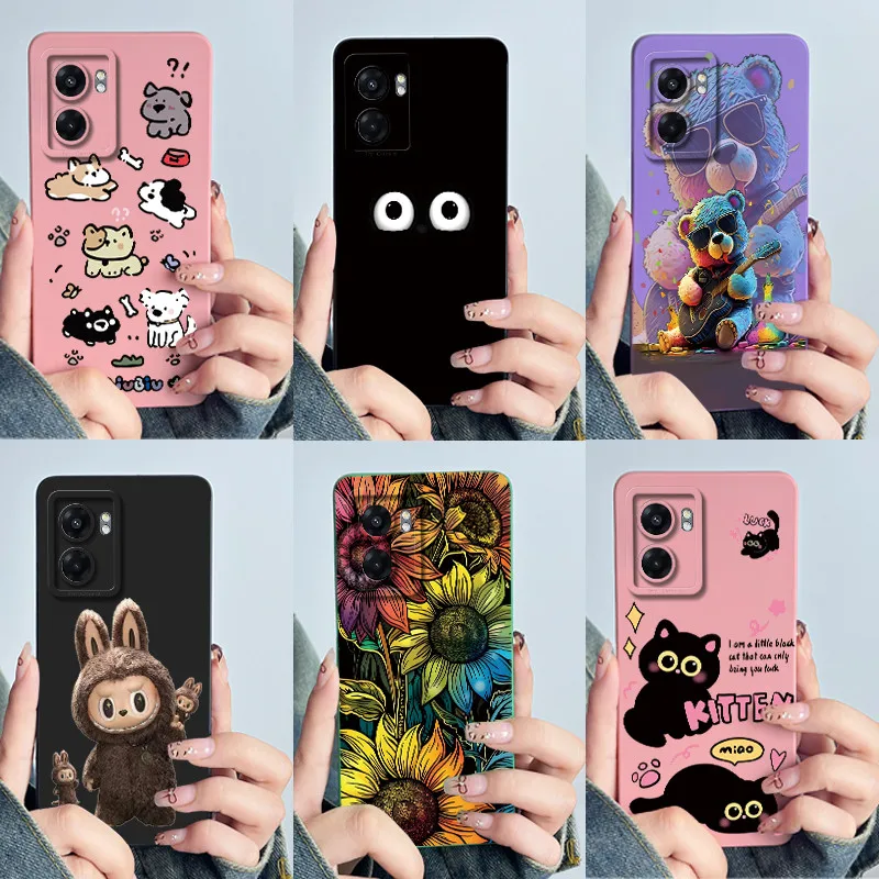 Para Realme Narzo 50 5G funda Cool dibujos animados a prueba de golpes líquido suave silicona parachoques funda de teléfono para Narzo50 5G RMX3572 RMX3571 cubierta